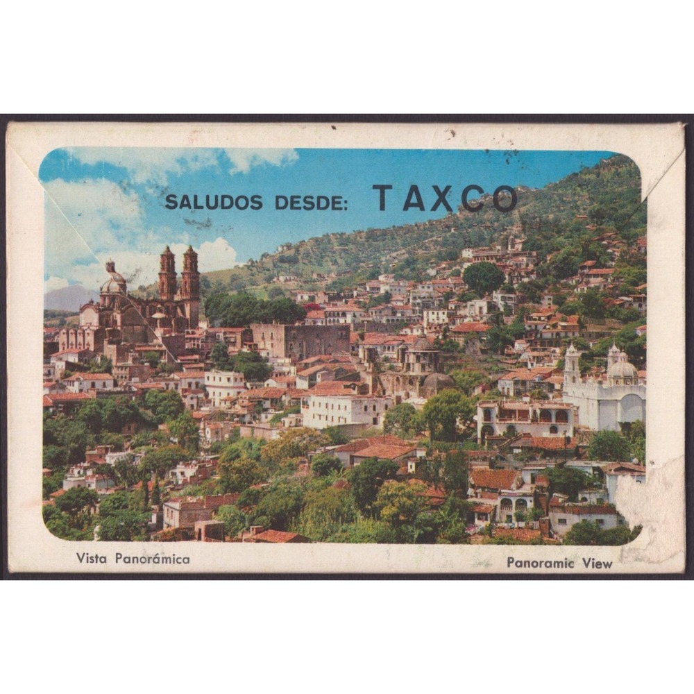 Taxco Mexico Santa Prisca Church Iglesia de Sta Prisca Vtg Postcard Air Mail - Picture 2 of 2